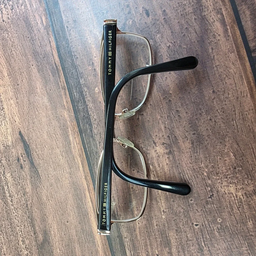 Tommy Hilfiger Womens Cat Eye Eyeglasses Brown Gold TH 1684 DDB 140 Striped Arms